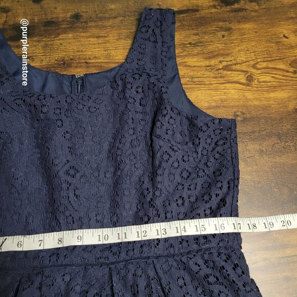 J Crew Floral Crochet Lace Fit & Flare Dress 14 Ethereal Dark Coquette Feminine - Picture 10 of 11